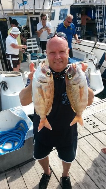 Röda snappers och 4 vanliga stingrays - Cavalier & Blue Marlin Sport Fishing Gran Canaria