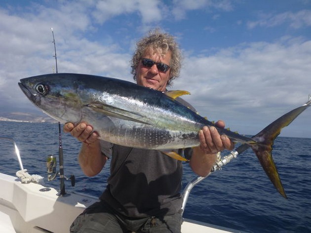 Den holländska sportfiskaren Kees Kloos fångade 12 kg gulfinnad tonfisk - Cavalier & Blue Marlin Sport Fishing Gran Canaria